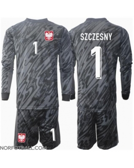 Billige Fotballdrakt Polen Wojciech Szczesny #1 Keeper Replika Bortedraktsett Barn EM 2024 Langermet (med bukser)